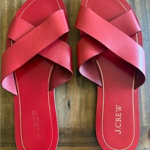 J. Crew Women's Bold Red Cross Strap Sandals